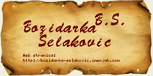 Božidarka Selaković vizit kartica